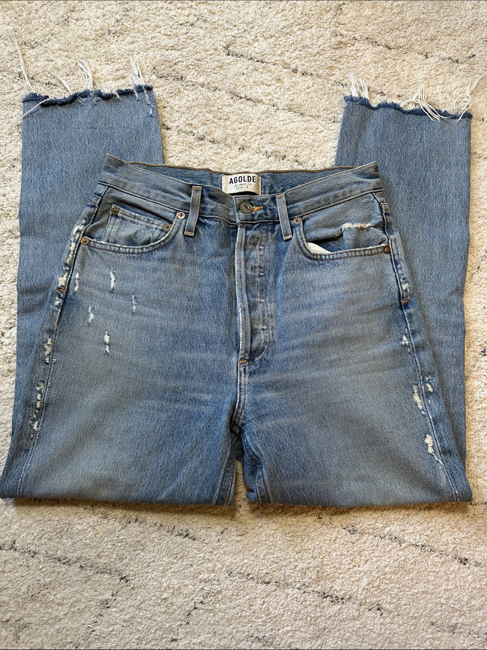 Agolde Women’s Light Blue Relaxed Vintage Styled Straight Leg Ankle Jeans